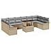 Set di Divani da Giardino  da 11 Pezzi con Cuscini Beige in Rattan Polietilene, Divano da Giardino a Due Posti  con Ripostiglio e Cuscini Beige in Rattan Polietilene - Foto miniatura 1