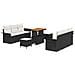 Set Divano da Giardino  9 Pezzi con Cuscini Rattan Nero Acacia, Divano da Giardino  2 Posti con Cuscini Rattan Nero, Set da Pranzo da Giardino  3 Pezzi con Cuscini Rattan Nero Acacia - Foto miniatura 1
