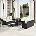 Set Divano da Giardino  9 Pezzi con Cuscini Rattan Nero Acacia, Divano da Giardino  2 Posti con Cuscini Rattan Nero, Set da Pranzo da Giardino  3 Pezzi con Cuscini Rattan Nero Acacia - Foto miniatura 2