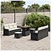 Set Divano da Giardino  9 Pezzi con Cuscini Rattan Nero Acacia, Divano da Giardino  2 Posti con Cuscini Rattan Nero, Set da Pranzo da Giardino  3 Pezzi con Cuscini Rattan Nero Acacia - Foto miniatura 3