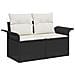 Set Divano da Giardino  9 Pezzi con Cuscini Rattan Nero Acacia, Divano da Giardino  2 Posti con Cuscini Rattan Nero, Set da Pranzo da Giardino  3 Pezzi con Cuscini Rattan Nero Acacia - Foto miniatura 6
