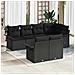 Set Divano da Giardino 7 Pezzi con Cuscini Nero Polyrattan - Foto miniatura 2