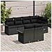 Set Divano da Giardino 7 Pezzi con Cuscini Nero Polyrattan - Foto miniatura 3