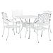 Set da Pranzo da Giardino 5 Pezzi in Alluminio Bianco di - Foto miniatura 1