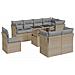 Set Divano da Giardino 9 pz con Cuscini Beige in Polyrattan - Foto miniatura 1