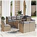 Set Divano da Giardino 9 pz con Cuscini Beige in Polyrattan - Foto miniatura 2