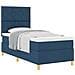 Letto sommier con materasso blu singolo in tessuto - Foto miniatura 1