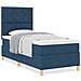 Letto sommier con materasso blu singolo in tessuto - Foto miniatura 4