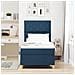 Letto sommier con materasso blu singolo in tessuto - Foto miniatura 5