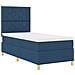 Letto sommier con materasso blu singolo in tessuto - Foto miniatura 6