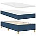 Letto sommier con materasso blu singolo in tessuto - Foto miniatura 7