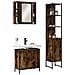 Set Mobili da Bagno 3 pz Rovere Fumo in Legno Multistrato - Foto miniatura 2
