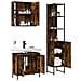 Set Mobili da Bagno 3 pz Rovere Fumo in Legno Multistrato - Foto miniatura 4