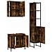 Set Mobili da Bagno 3 pz Rovere Fumo in Legno Multistrato - Foto miniatura 5