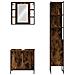 Set Mobili da Bagno 3 pz Rovere Fumo in Legno Multistrato - Foto miniatura 6