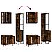 Set Mobili da Bagno 3 pz Rovere Fumo in Legno Multistrato - Foto miniatura 9