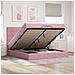 Struttura Letto Pouf con Materassi Rosa 200x200 cm Velluto - Foto miniatura 2