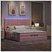Struttura Letto Pouf con Materassi Rosa 200x200 cm Velluto - Foto miniatura 3
