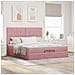 Struttura Letto Pouf con Materassi Rosa 200x200 cm Velluto - Foto miniatura 4