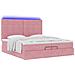 Struttura Letto Pouf con Materassi Rosa 200x200 cm Velluto - Foto miniatura 6