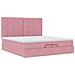 Struttura Letto Pouf con Materassi Rosa 200x200 cm Velluto - Foto miniatura 7