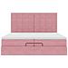 Struttura Letto Pouf con Materassi Rosa 200x200 cm Velluto - Foto miniatura 8