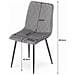 Sedia TURIN in velluto grigio scuro, design ergonomico x3 - Foto miniatura 4