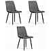 Sedia TURIN in velluto grigio scuro, design ergonomico x3 - Foto miniatura 1
