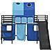 Struttura del letto loft per bambini Nero e Blu 74,5 x 190 cm - Foto miniatura 6