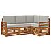 Set divani con cuscino 4 pcs Grigio Naturale e Chiaro - Foto miniatura 1