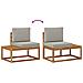Set di divani da esterno con cuscino 2 pcs Naturale - Foto miniatura 7