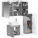 Set di mobili per il bagno 4 pcs Grigio Cemento - Foto miniatura 2