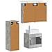 Set di mobili per il bagno 4 pcs Grigio Cemento - Foto miniatura 3