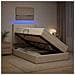 Letto con contenitore LED e materasso Crema 120 x 200 cm - Foto miniatura 2