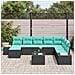 Set Divano da Giardino 8 pz Nero e Turchese polyrattan - Foto miniatura 9