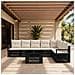 Set Divano da Giardino 8 pz Nero e Bianco Crema polyrattan - Foto miniatura 7
