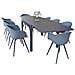 Jerri - Set Tavolo In Alluminio Cm 135/270 X 90 X 75 H Con 8 Poltrone Dynamo - Foto miniatura 1
