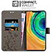Custodia Compatibile Con Huawei Mate 30 Pro In Grigio Fiore - Coperchio Protettivo In Design Floreale Con Chiusura Magnetica, Funzione Stand E Slot Per Carte - Foto miniatura 3