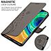 Custodia Compatibile Con Huawei Mate 30 Pro In Grigio Fiore - Coperchio Protettivo In Design Floreale Con Chiusura Magnetica, Funzione Stand E Slot Per Carte - Foto miniatura 5