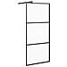 Parete Doccia Walk In 80x195 Cm In Vetro Smerigliato Esg Nero - Foto miniatura 2