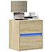 Comodini A Parete Con Luci Led 2 Pz Rovere Sonoma - Foto miniatura 1