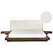 Letto Ad Acqua Matrimoniale Marrone Con Testata In Bouclé 180 X 200 Cm Zen - Foto miniatura 2