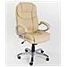 Poltrona Regolabile E Girevole Da Ufficio Presidenziale Direzionale Ergonomica Modello Silky In Ecopelle Colore Beige - Foto miniatura 1