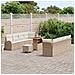 Set di divani da giardino  da 11 pezzi con cuscini beige in rattan sintetico e acacia, Divano da giardino  per due persone con cuscini beige in rattan sintetico, Set da pranzo da giardino  da 3 pezzi con cuscini beige in rattan sintetico e acacia - Foto miniatura 3