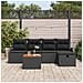 Set di divani da giardino in 6 pezzi con cuscini neri in rattan poly - Foto miniatura 3