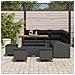 Set Divano da Giardino  9 Pezzi con Cuscini Rattan Nero Acacia, Divano da Giardino  2 Posti con Cuscini Rattan Nero, Set da Pranzo da Giardino  4 Pezzi con Cuscini Rattan Nero Acacia - Foto miniatura 3