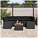 Set Divano da Giardino 7 Pezzi con Cuscini Nero Polyrattan Acacia - Foto miniatura 3