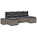 Set Divano Giardino 6 Pezzi con Cuscini Grigio Polyrattan - Foto miniatura 1