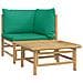 Set Salotto da Giardino 2pz con Cuscini Verdi Bambù - Foto miniatura 1