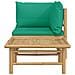 Set Salotto da Giardino 2pz con Cuscini Verdi Bambù - Foto miniatura 4